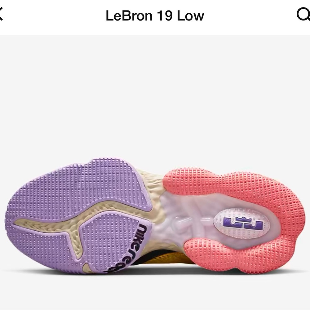 LeBron 19 low Basketball shows mens size 8 / women’s size 9.5 - Picture 4 of 4